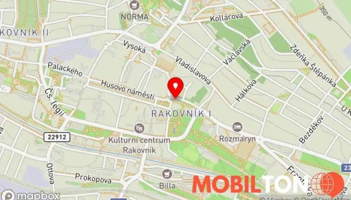 mapa Velká zvonice Historická památka, Turistická atrakce v Rakovník I