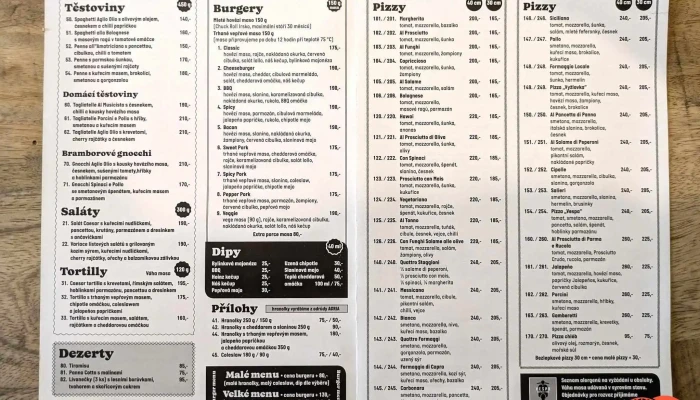 Vespa Expres Food -  Menu - Kolín Iv