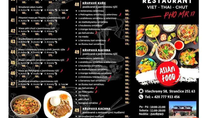 Viet Thai Chut Strancice Menu - Všechromy