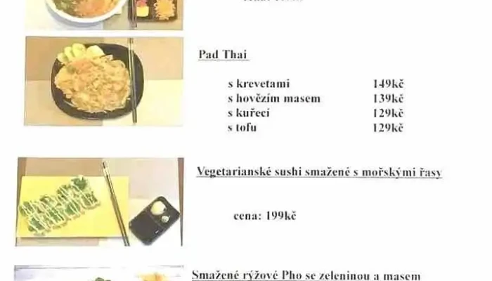 Vietnamska Restaurace Sushi Wok Asian Menu - Nám. Jana Heřmana 257 56