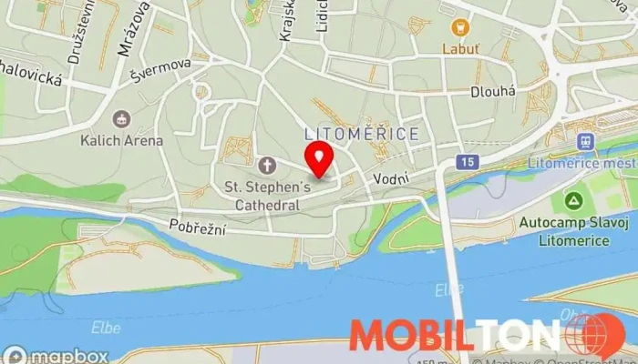 mapa Vinárna Vikárka - Restaurace a ubytování v Litoměřicích Restaurace, Hostel, Vinárna v Máchova 177/5
