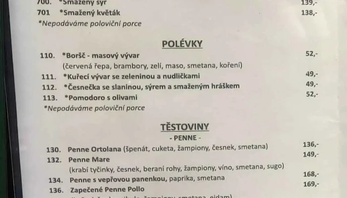 Vinny Dvur Menu - Palackého 137