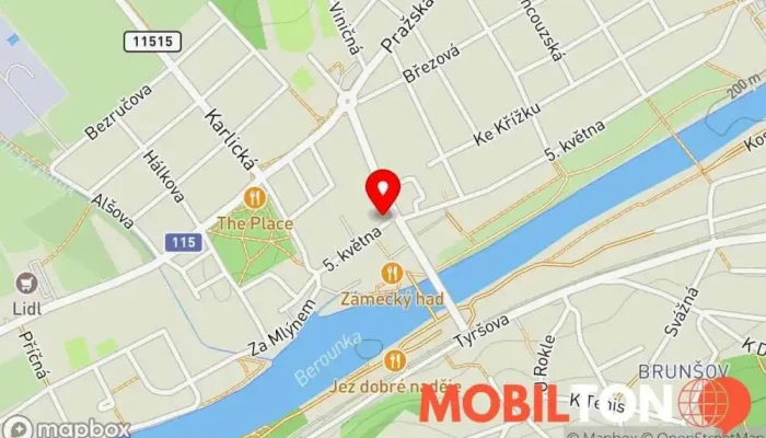 mapa Vinný Kamrlík, cafe & bistro, vinotéka Gastrobar, Kavárna a bar, Vinotéka v 5. května 15