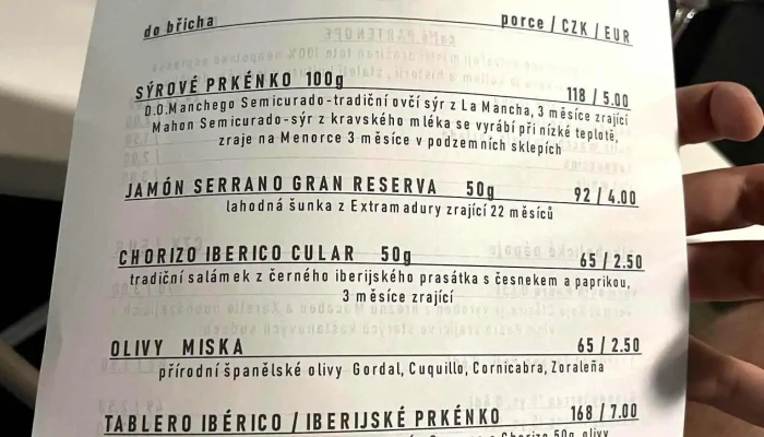 Vinny Kamrlik Cafe Bistro Vinoteka Menu - 5. Května 15