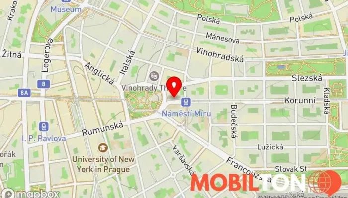 mapa Vinohradský Parlament Restaurace, Gastrobar, Hospoda v Vinohrady