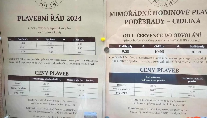 Vyletni Lod Kral Jiri Menu - Přístaviště Pod Zámkem, Labské Nábř.