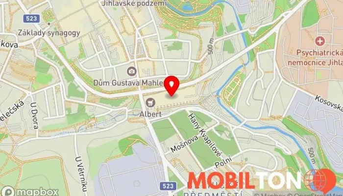 mapa Wang Running Sushi Restaurace v Hradební 01/1