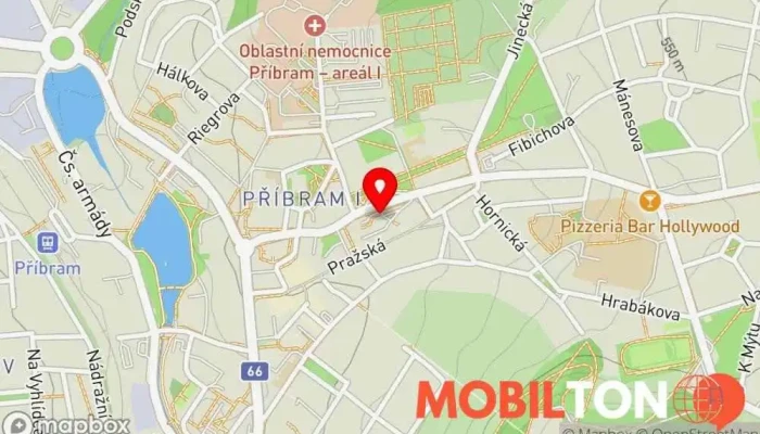mapa Wokno Rychlé občerstvení v Jiráskovy sady