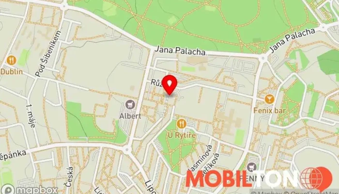 mapa XPRESSKEBABPIZZA Restaurace nabízející döner kebab, Pizzerie v Růžová 1280/4