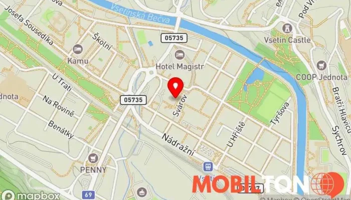 mapa Yak & yéti Nepálská a Indická resturace Restaurace v Dům kultury Vsetín, spol. s r.o, Svárov 1055