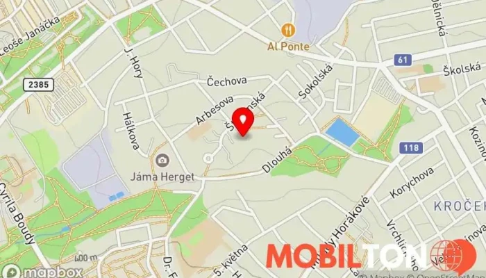 mapa Zahrada pivovaru Kladno Kročehlavy Pivní zahrádka v Kročehlavy