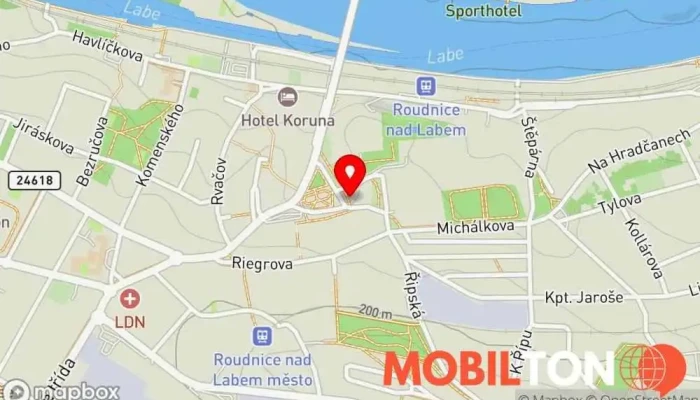 mapa Zámecká restaurace - Roudnice nad Labem Restaurace v Karlovo nám. 8