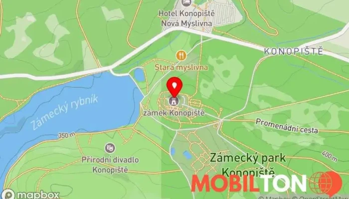 mapa Zámecká restaurace Konopiště Restaurace, Prodej piv, Cukrárna, Prodejna čokolády, Koktejlový bar, Česká restaurace, Prodej zmrzliny, Vinárna v Konopiště