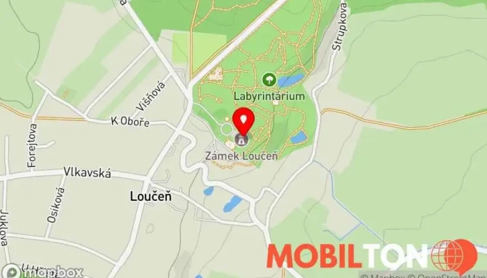 mapa Zámecký hotel Maxmilian Hotel v Loučeň