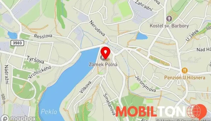 mapa Zámecký restaurant Polná Restaurace v Zámek 485