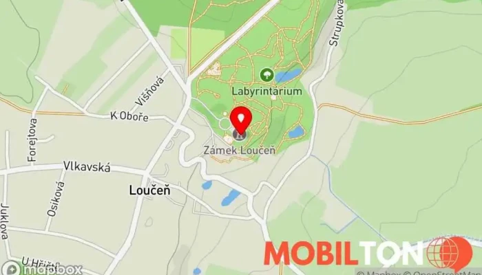 mapa Zámek Loučeň Zámek, Česká restaurace, Hotel, Plánování svateb, Organizace svateb v Loučeň č.p. 1