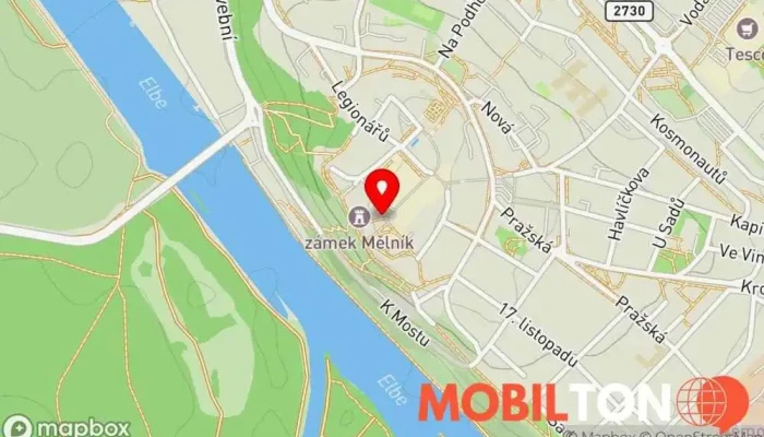 mapa Zámek Mělník Zámek, Cukrárna, Muzeum historického a kulturního dědictví, Restaurace, Prodejna, Vinařství v Svatováclavská 19/16