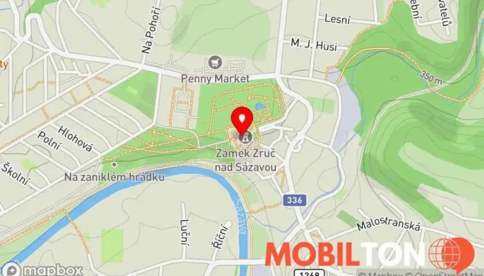 mapa Zámek Zruč nad Sázavou Historická památka, Kulturní centrum, Rekreační středisko v Zámek 1