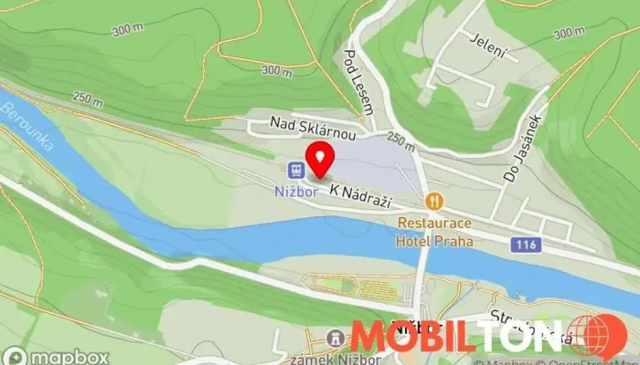 mapa Zastávka Nižbor Restaurace v K Nádraží 379