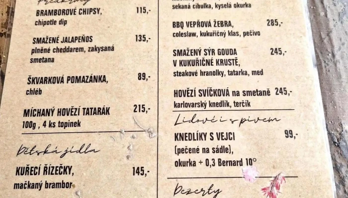Zastavka Nizbor Menu - K Nádraží 379