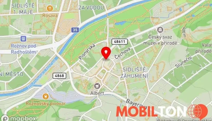 mapa Zdravé bistro dary země Rožnov Bistro v Palackého 43