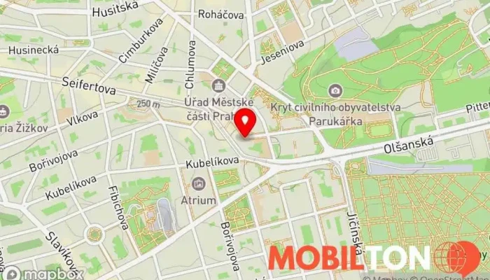 mapa Žižkov na Žižkově Restaurace v Praha 3-Žižkov