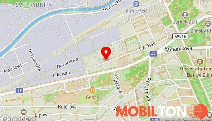 mapa ZlínServis Opravna elektroniky v Jana Antonína Bati 5542