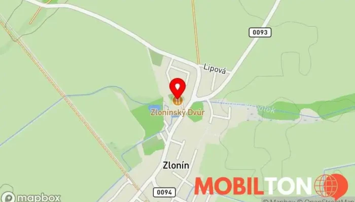 mapa Zlonínský Dvůr Restaurace v Zlonín