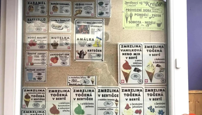 Zmrzlinovy Raj Kredo Menu - Loučeň