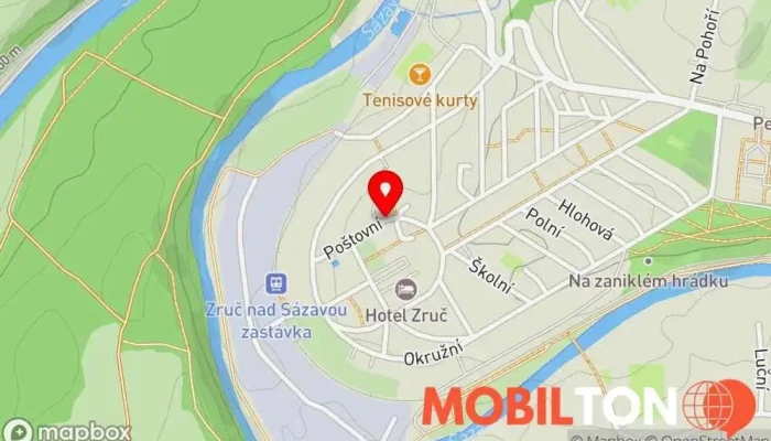 mapa Zruč nad Sazavou Rychlé občerstvení v Poštovní 793